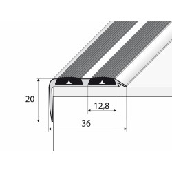 Aanval Nautisch Seraph Aluminium overgangsprofielen, hoeken, trapprofielen, trapkantprofielen en  antislip trapneus met rubberen antislip strips