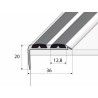 A37 -   Anti-slip stair profiles 36 X 20mm with double rubber strips