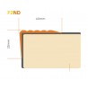 PVC - Stair nose - self-adhesive non-slip stair profile - P2ND 41x25mm