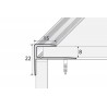 Aluminium F profiel voor trappenkanten met laminaat 8mm