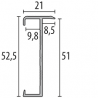 TYPE 847, ALUMINIUM STAIR PROFILES FOR RENOVATION WITH LAMINATE FLOORING UP TO 9 MM